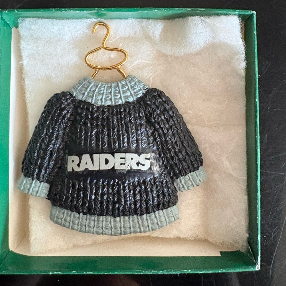 Russ NFL Raiders Football Christmas Sweater Ornament